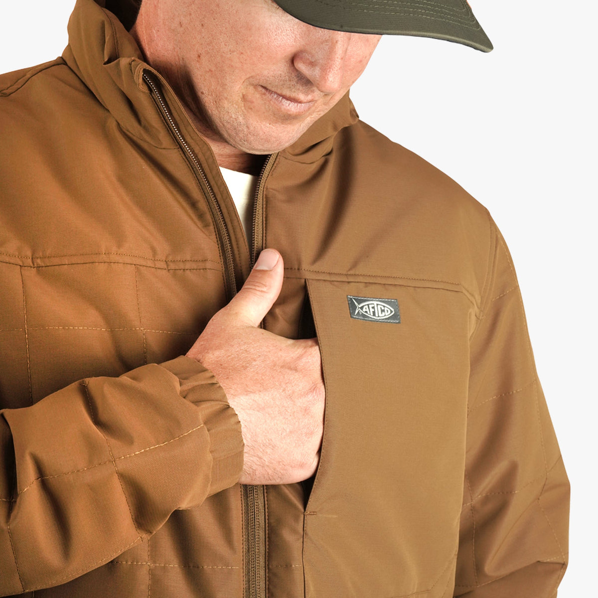 Mens Crosswind Insulated Fishing Puffer Jacket - AFTCO