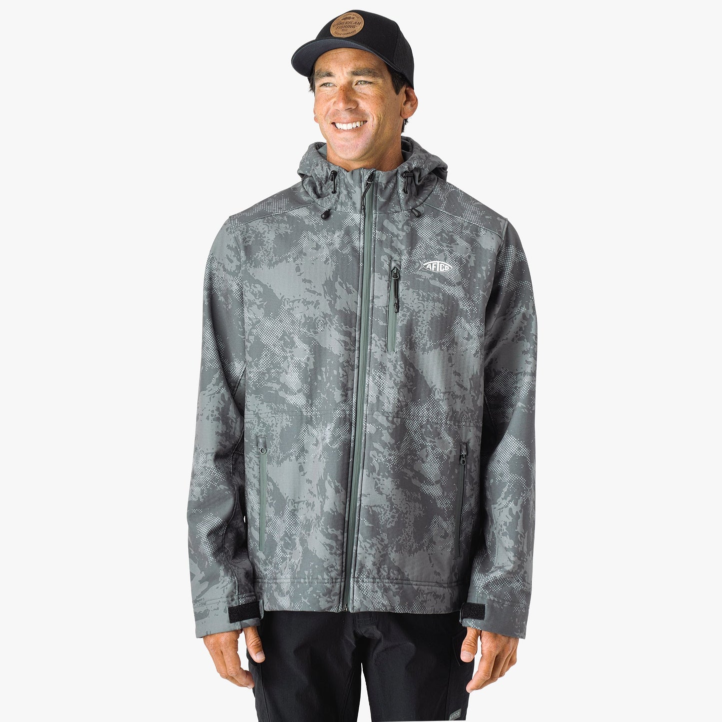 Mens Reaper Tactical Zip Up Camo Softshell Jacket - AFTCO