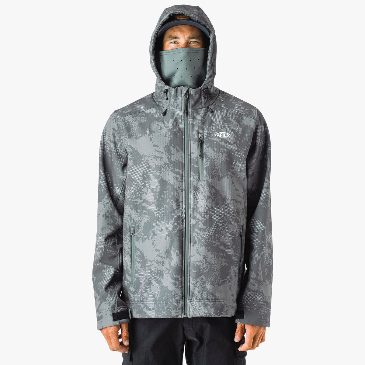 Mens Reaper Tactical Zip Up Camo Softshell Jacket - AFTCO