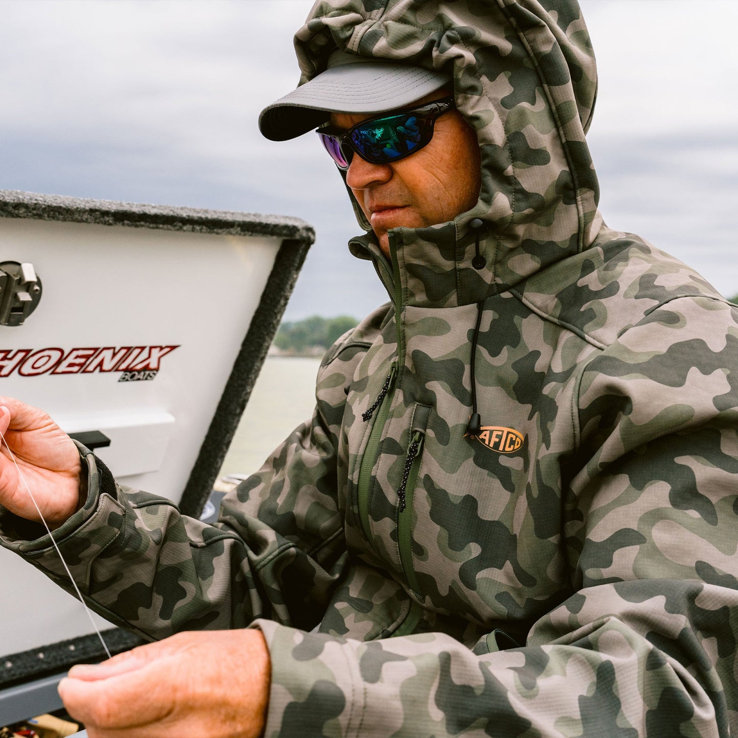 Mens Reaper Tactical Zip Up Camo Softshell Jacket - AFTCO