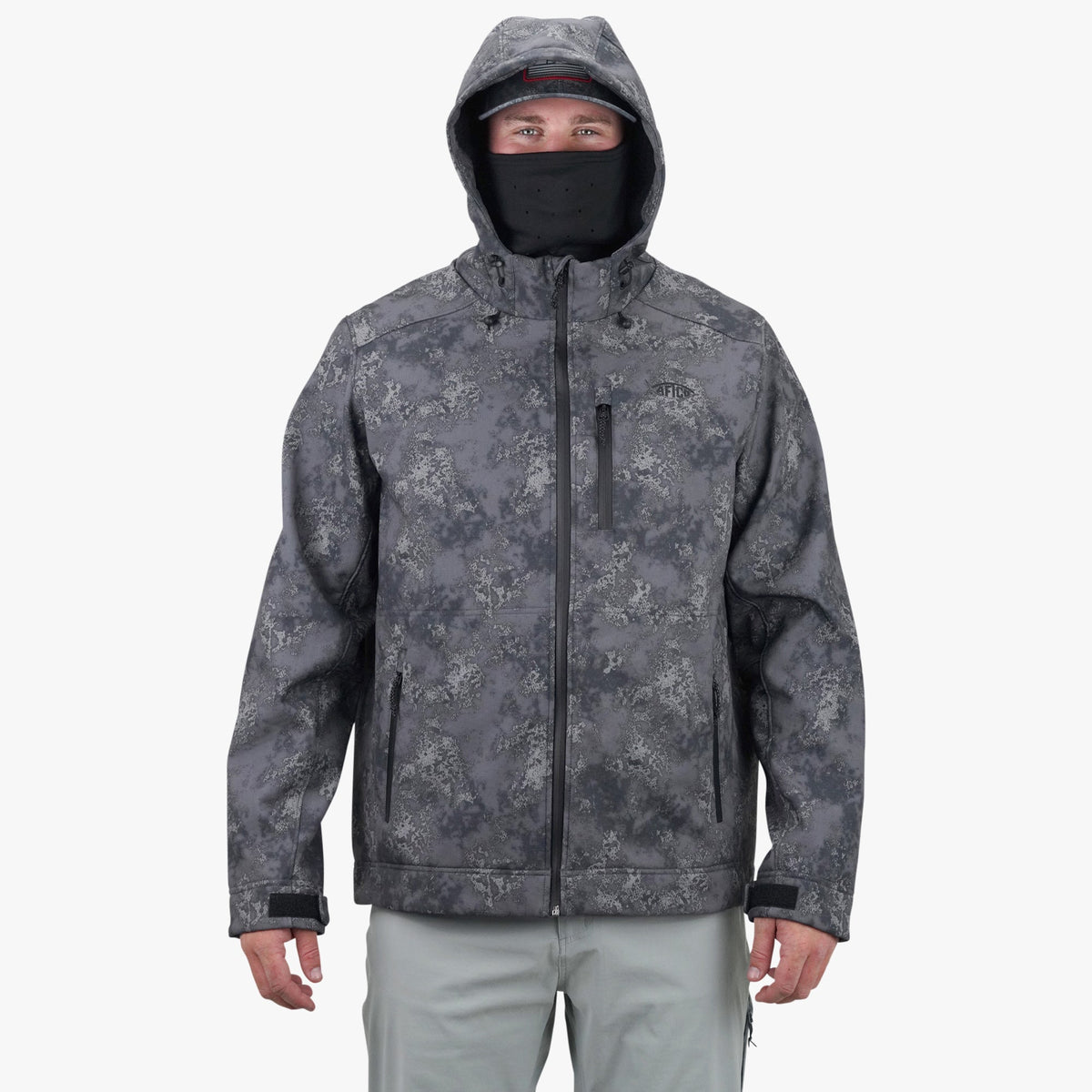 Mens Reaper Tactical Zip Up Camo Softshell Jacket - AFTCO