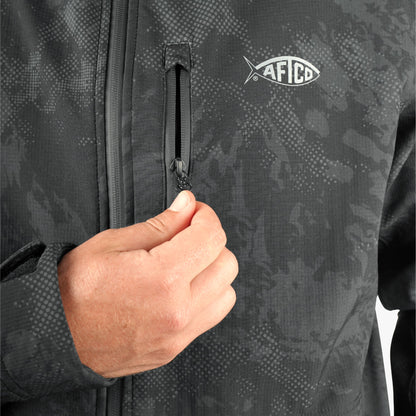 Mens Reaper Tactical Zip Up Camo Softshell Jacket - AFTCO
