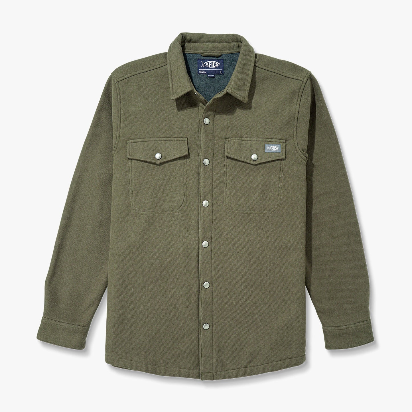 Mens Stout Button Up Flannel Shacket - AFTCO