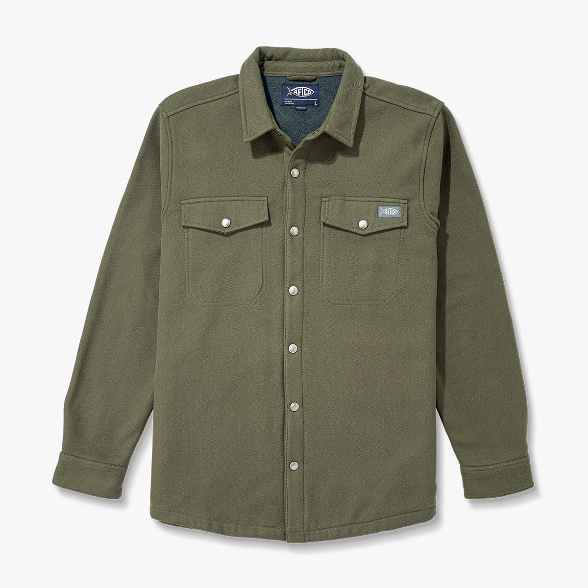 Mens Stout Button Up Flannel Shacket - AFTCO