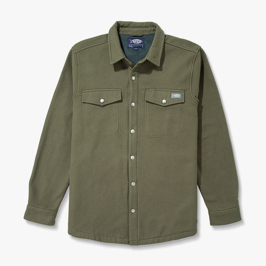 Mens Stout Button Up Flannel Shacket - AFTCO