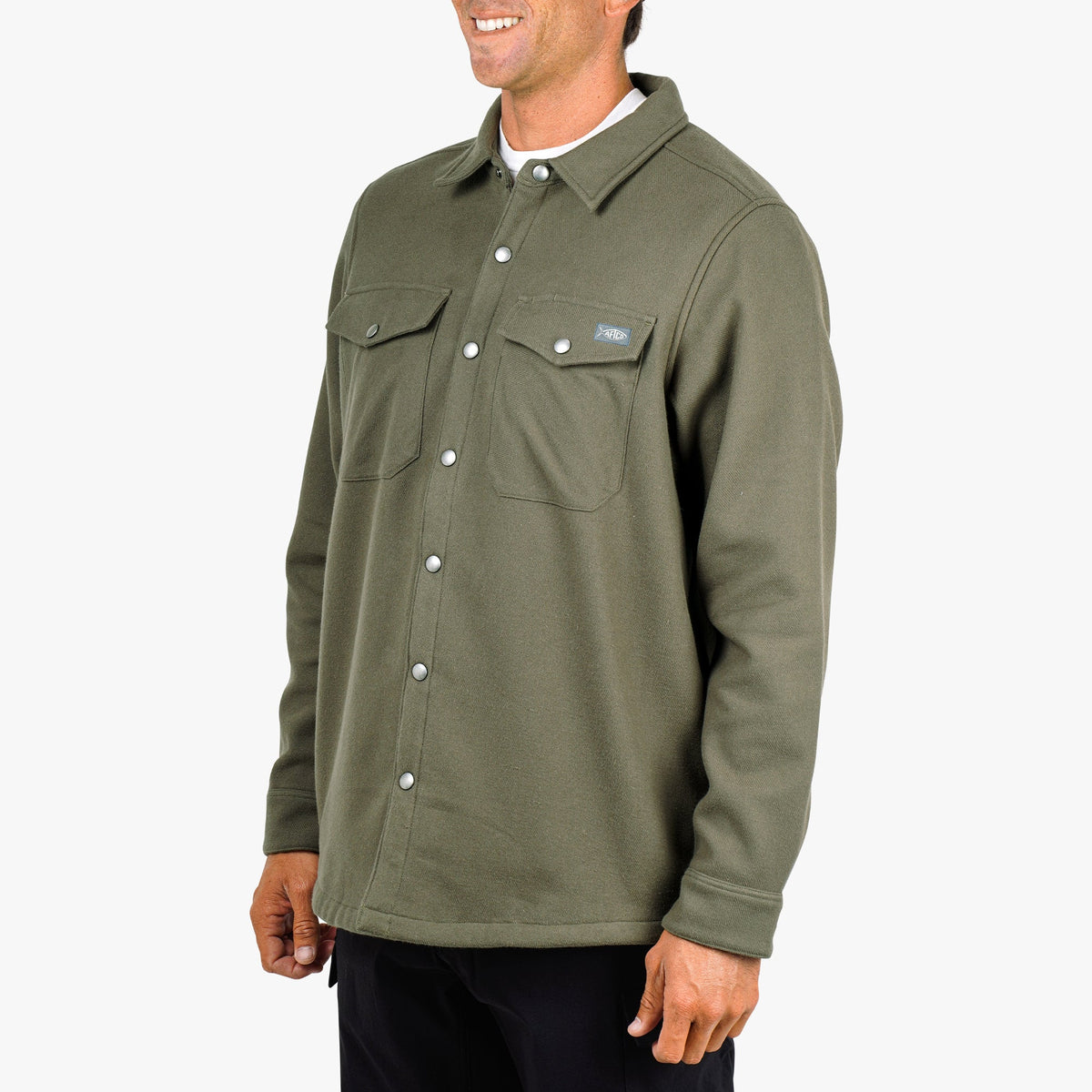 Mens Stout Button Up Flannel Shacket - AFTCO