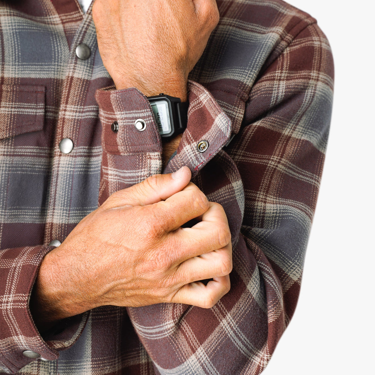 Mens Stout Button Up Flannel Shacket - AFTCO