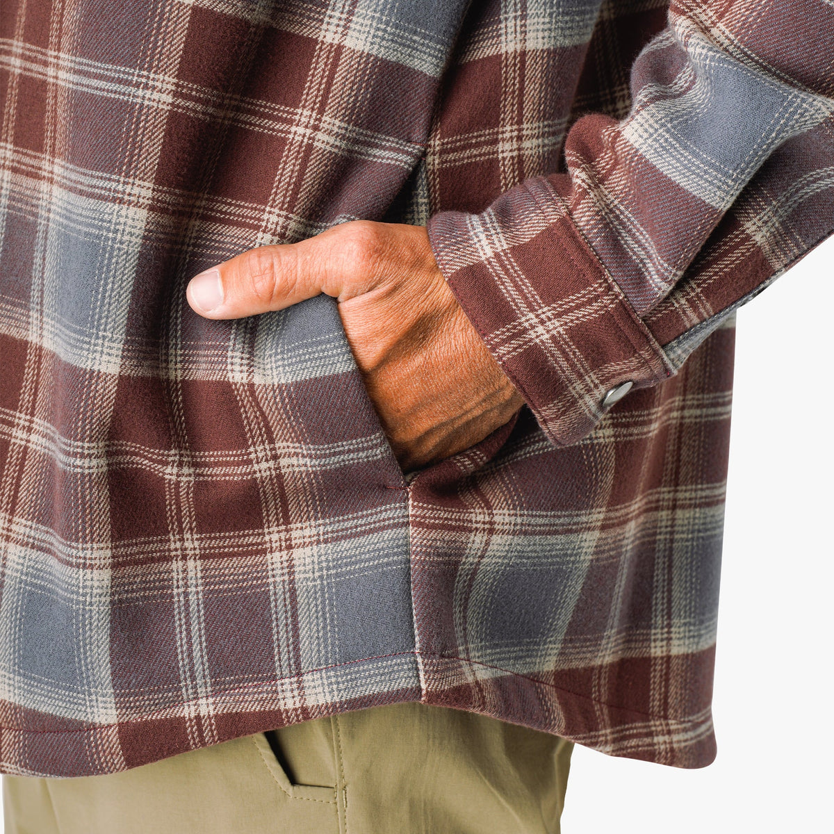 Mens Stout Button Up Flannel Shacket - AFTCO