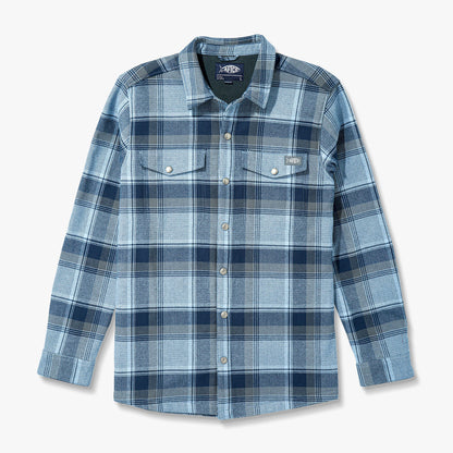 Mens Stout Button Up Flannel Shacket - AFTCO