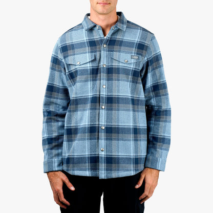 Mens Stout Button Up Flannel Shacket - AFTCO