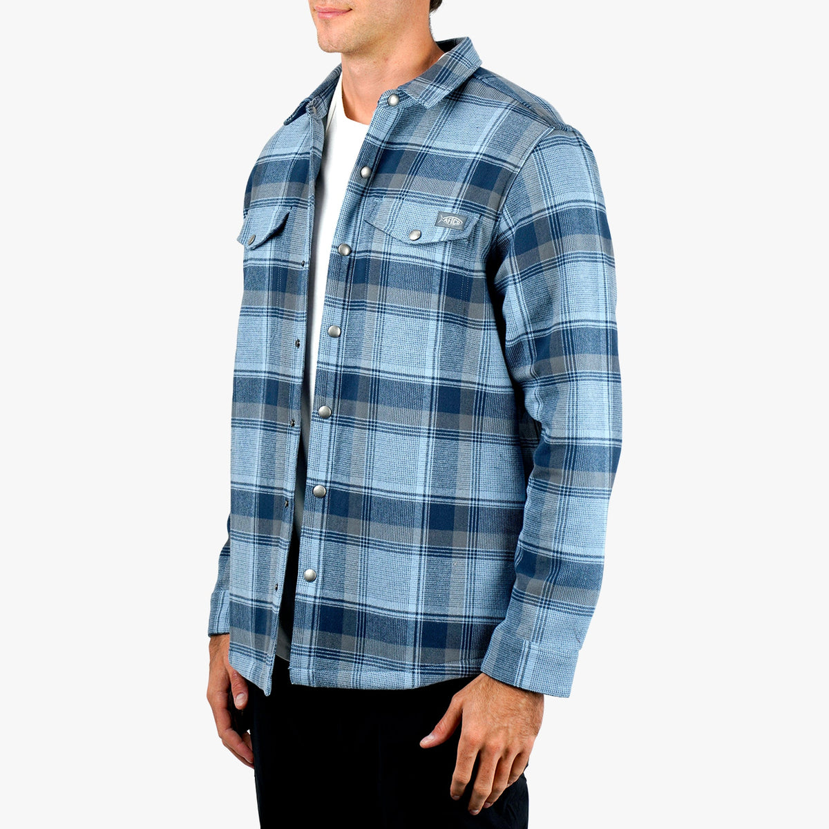 Mens Stout Button Up Flannel Shacket - AFTCO