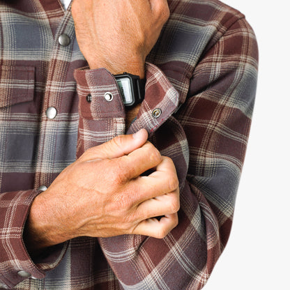 Mens Stout Button Up Flannel Shacket - AFTCO