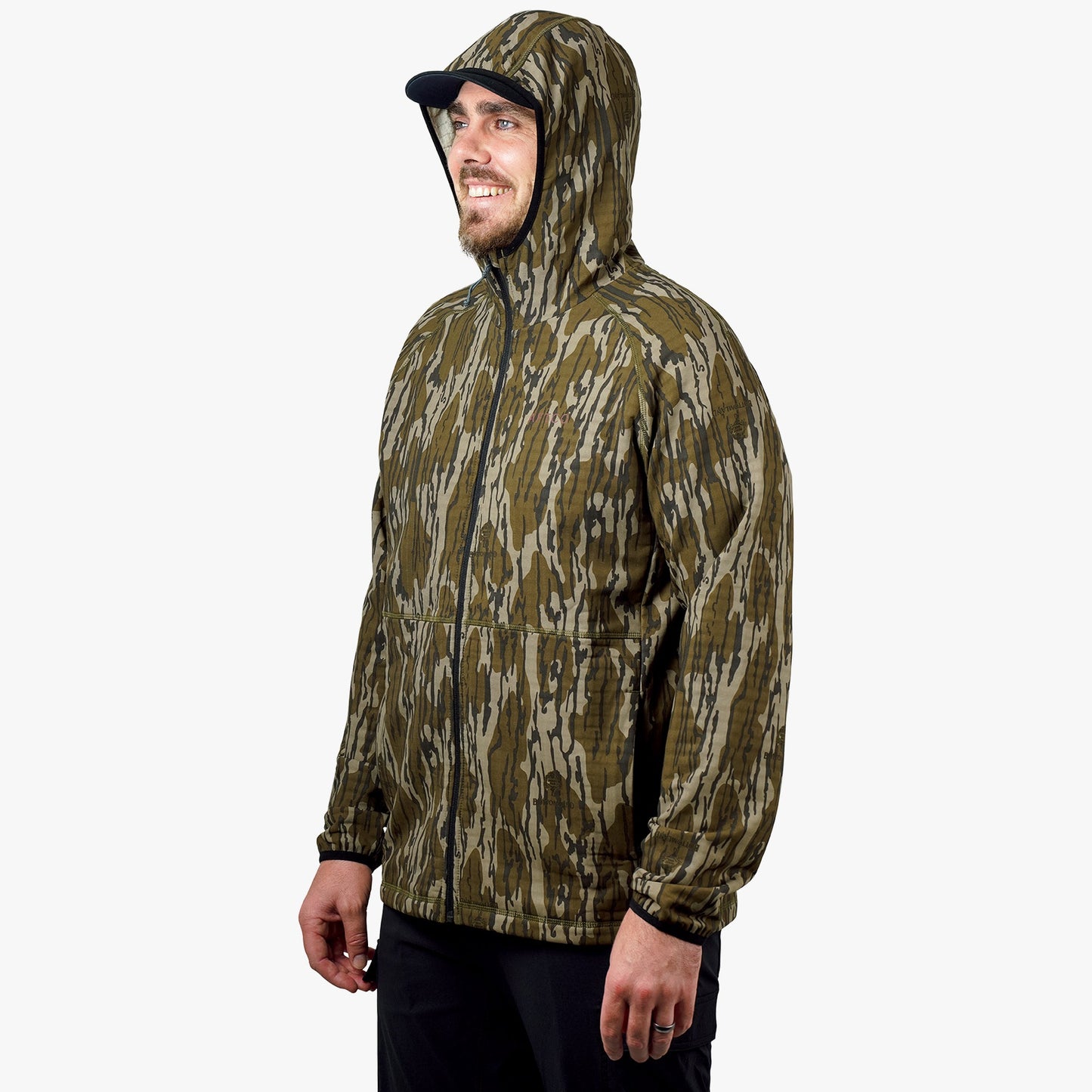 Mens ArmourLoft Mossy Oak Full Zip Fishing Hoodie - AFTCO