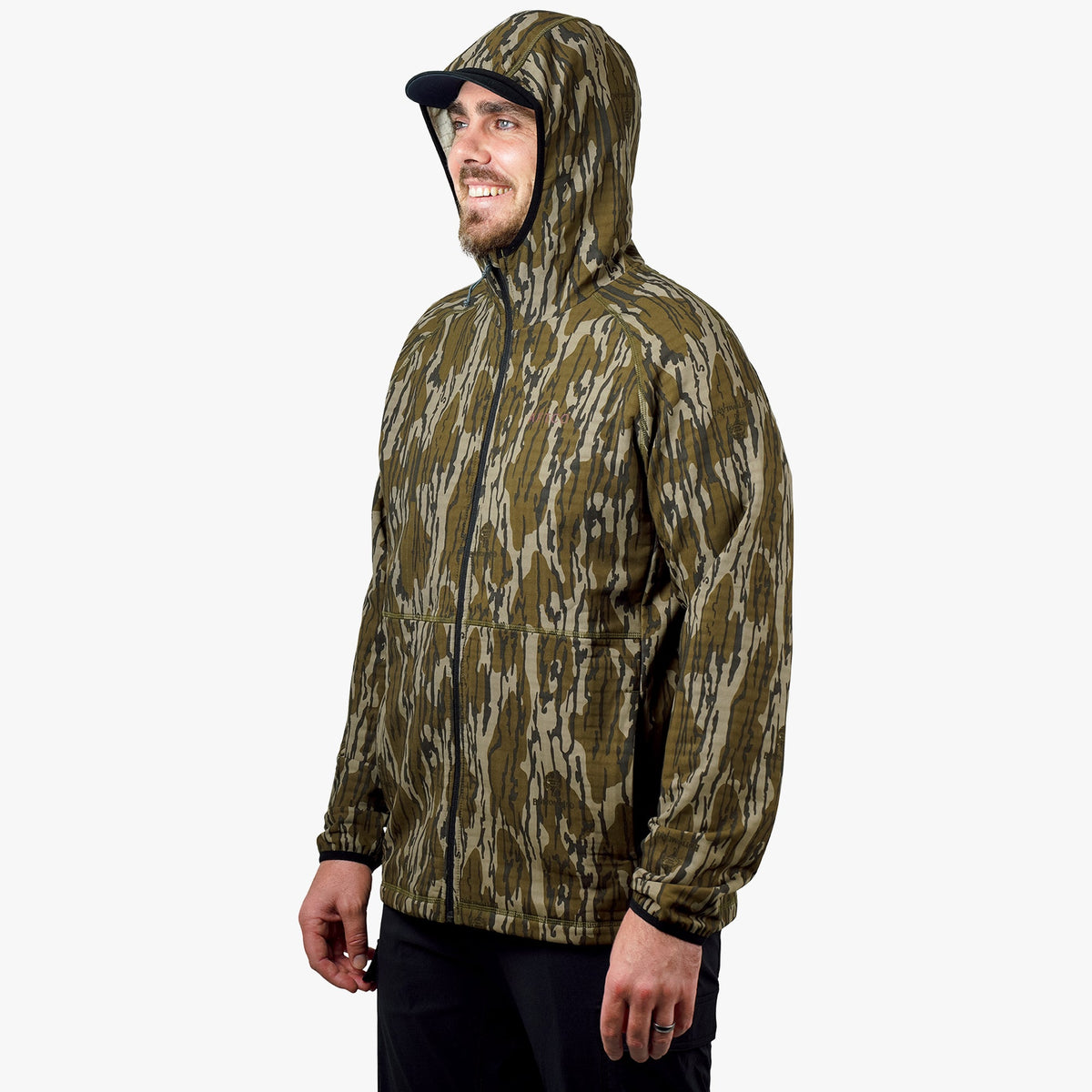 Mens ArmourLoft Mossy Oak Full Zip Fishing Hoodie - AFTCO