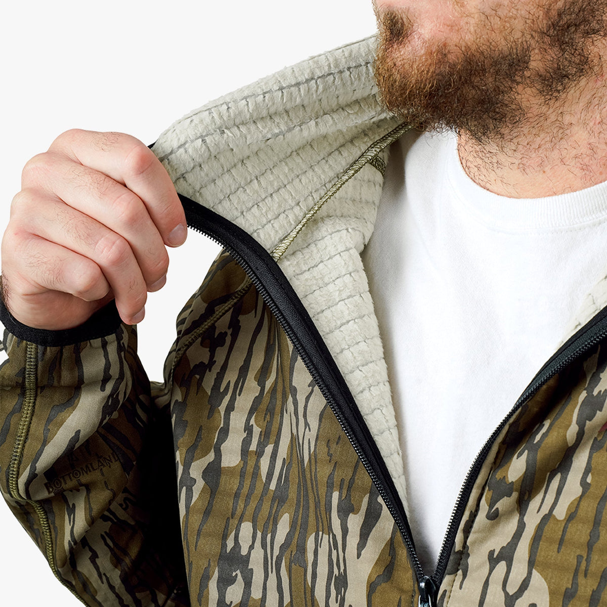 Mens ArmourLoft Mossy Oak Full Zip Fishing Hoodie - AFTCO