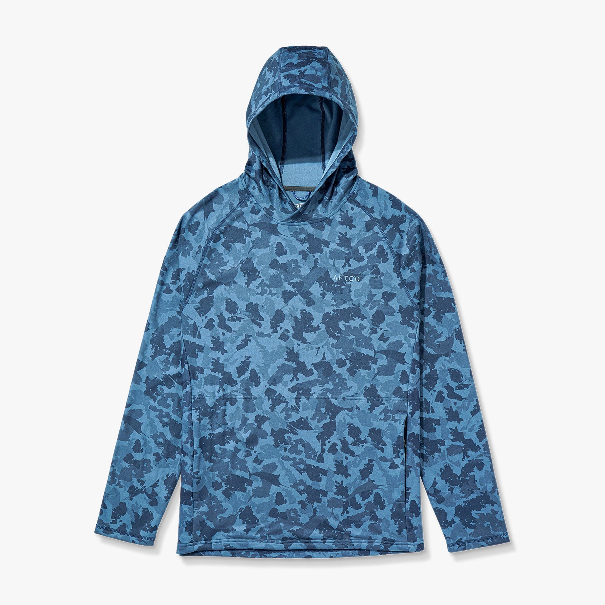 Mens Coastal Layer Printed Camo Fishing Hoodie - AFTCO