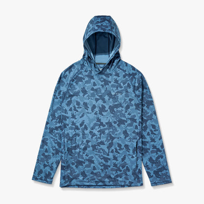 Mens Coastal Layer Printed Camo Fishing Hoodie - AFTCO