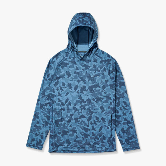 Mens Coastal Layer Printed Camo Fishing Hoodie - AFTCO