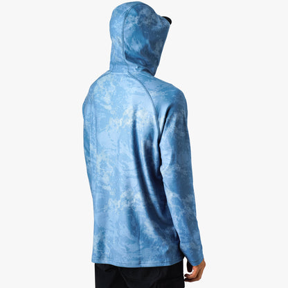Mens Coastal Layer Printed Camo Fishing Hoodie - AFTCO