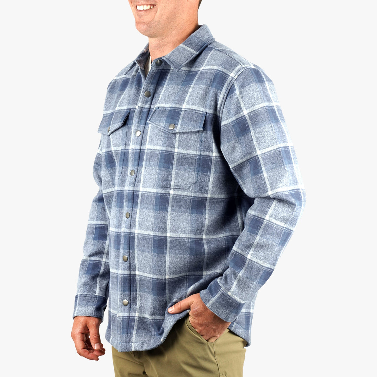 Mens Stout Flannel Shacket - AFTCO