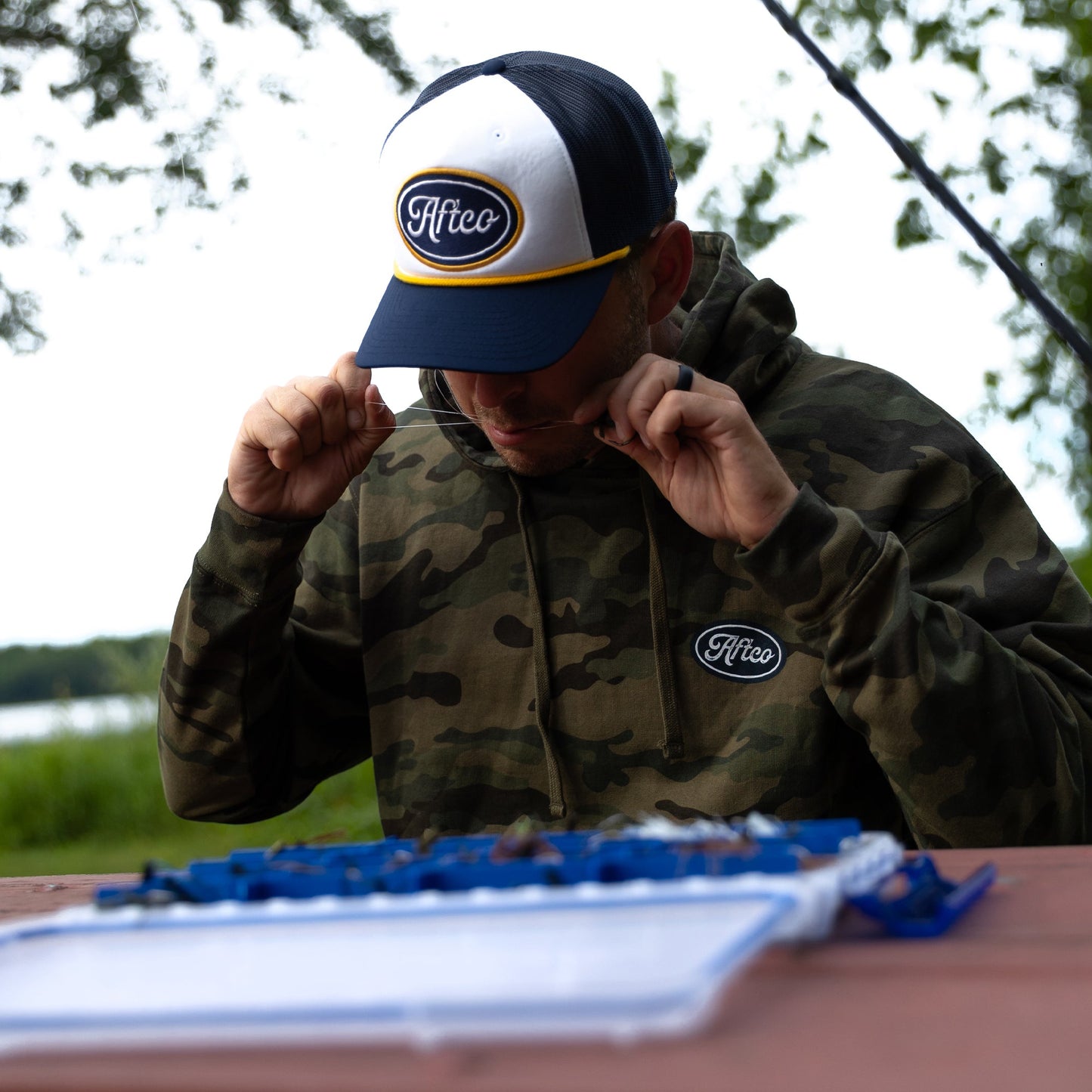 Mens Powerboat Trucker Fishing Snapback Hat - AFTCO