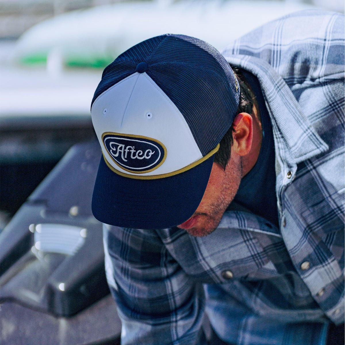 Mens Powerboat Trucker Fishing Snapback Hat - AFTCO