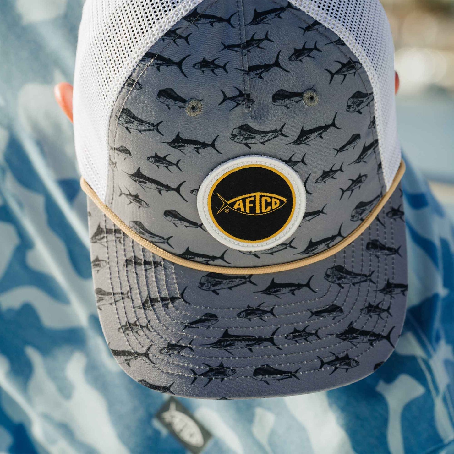 Mens Big 3 Fishing Trucker Hat - AFTCO