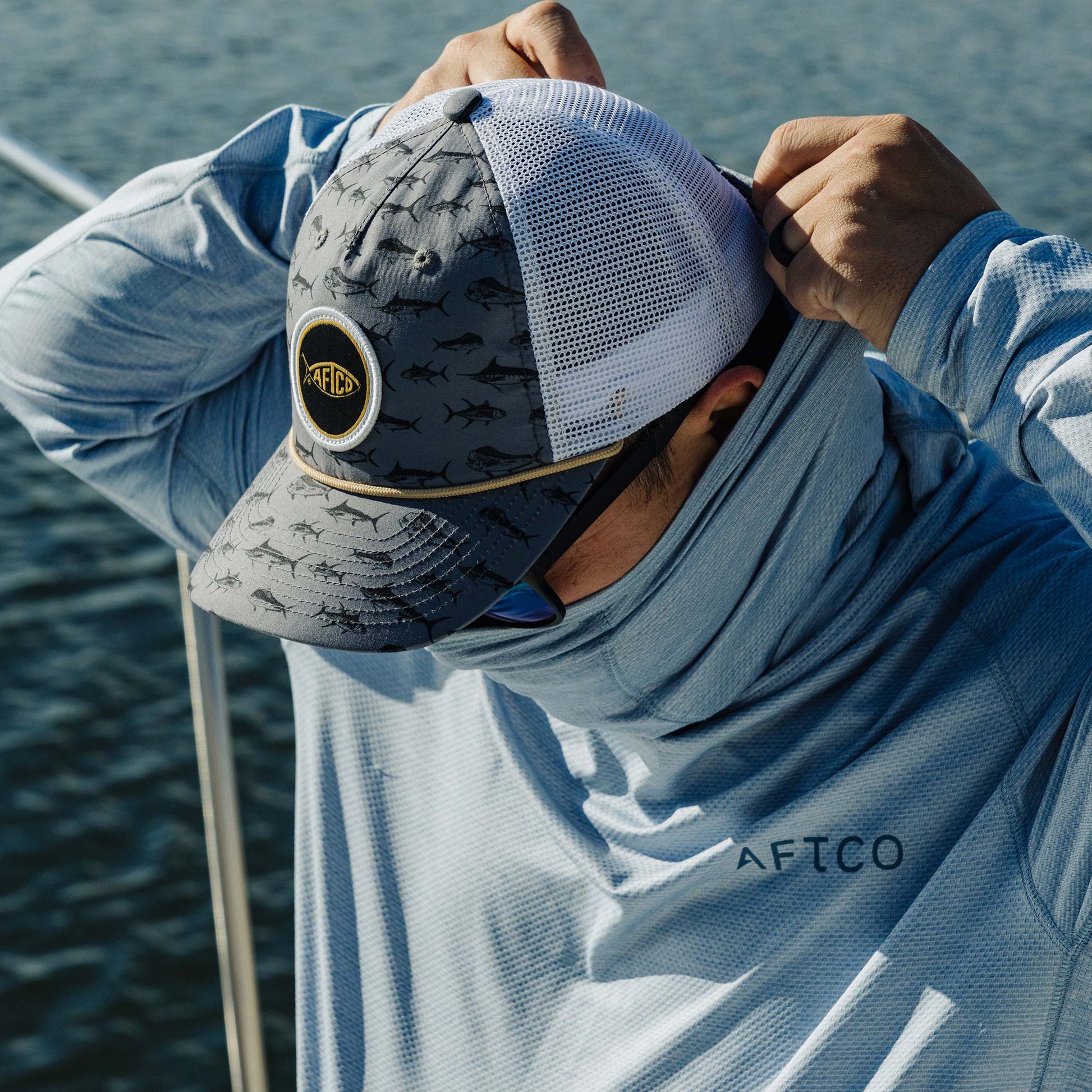 Mens Big 3 Fishing Trucker Hat - AFTCO