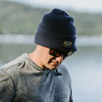 Mens Chevron Waffle Fishing Beanie - AFTCO