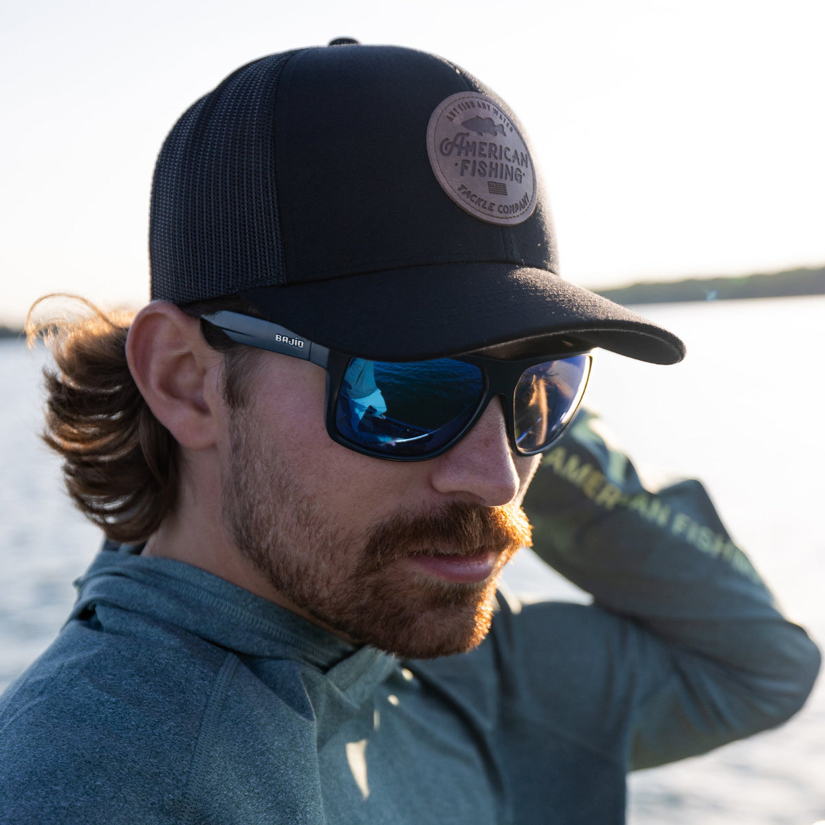 Mens Lemonade Leather Trucker Hat - AFTCO