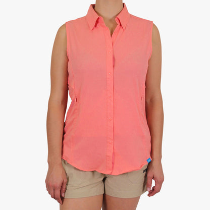 Womens Women's Wrangle Sleeveless Button Down Shirt - AFTCO