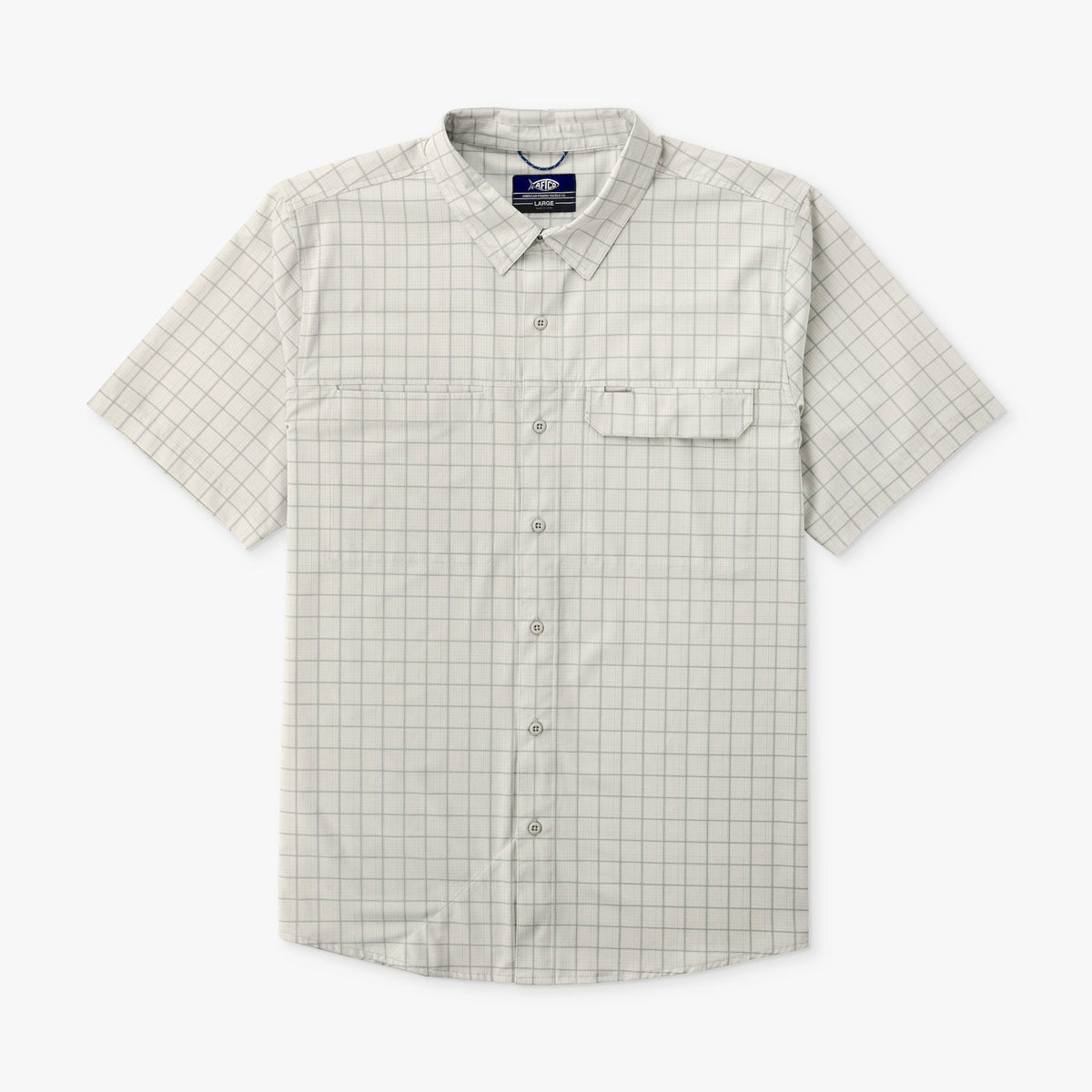 Mens Air O Mesh Printed SS Button Down Fishing Shirt - AFTCO