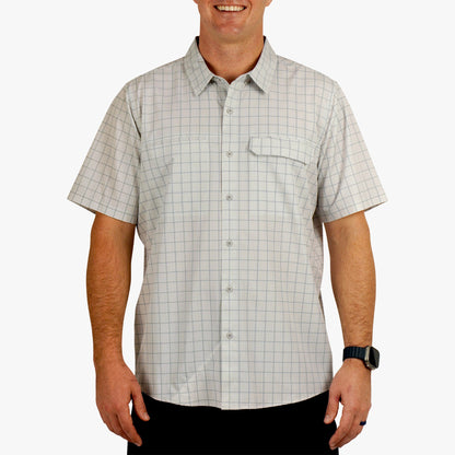 Mens Air O Mesh Printed SS Button Down Fishing Shirt - AFTCO