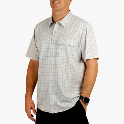 Mens Air O Mesh Printed SS Button Down Fishing Shirt - AFTCO
