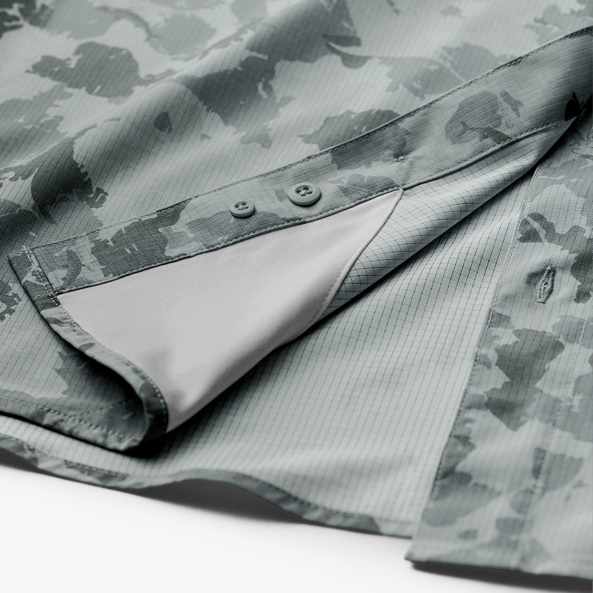 Mens Air O Mesh Printed SS Button Down Fishing Shirt - AFTCO