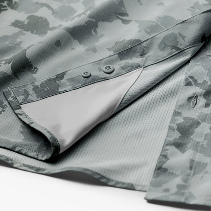 Mens Air O Mesh Printed SS Button Down Fishing Shirt - AFTCO