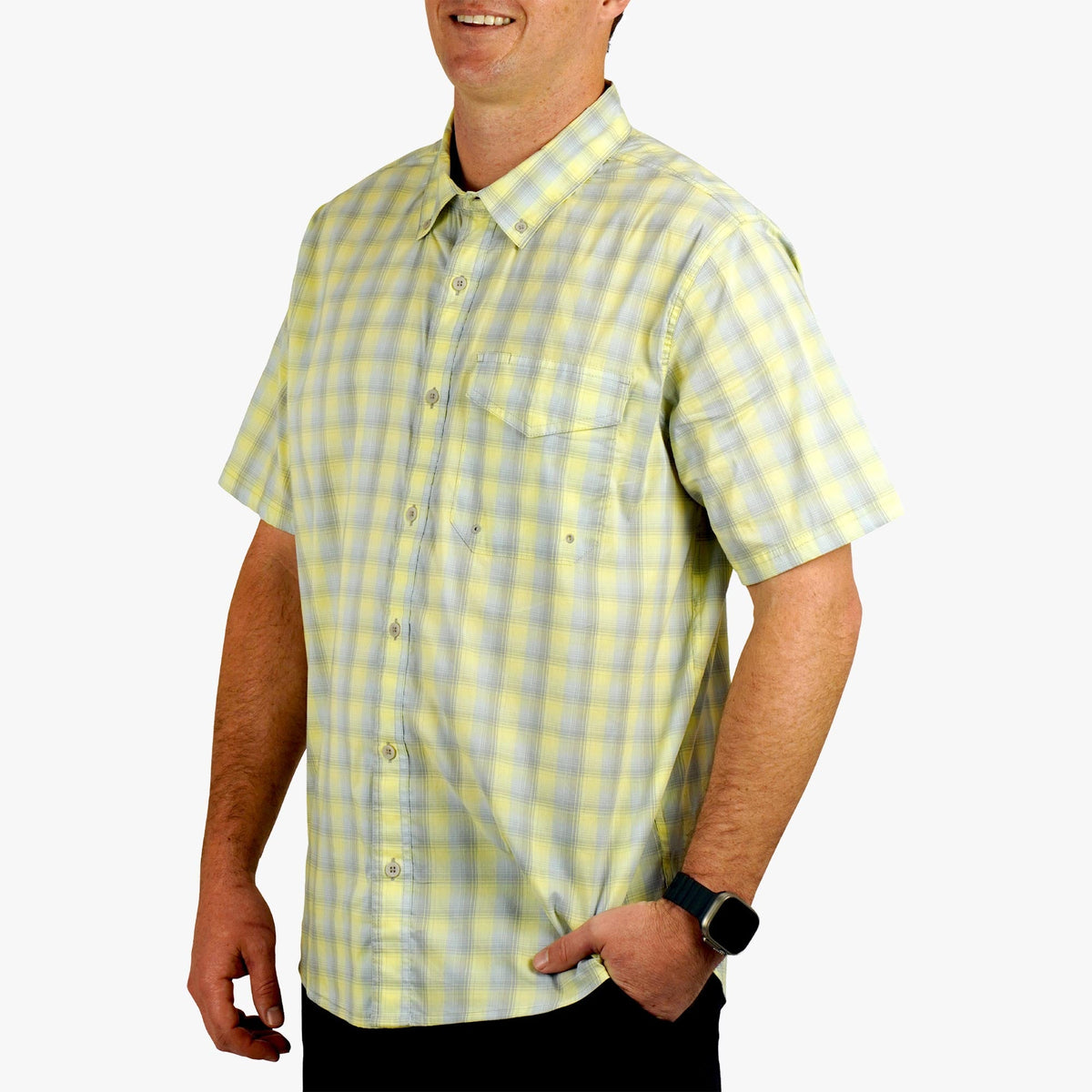 Mens Portside SS Button Down Fishing Shirt - AFTCO
