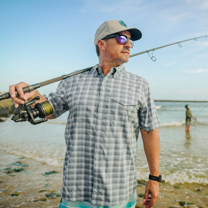 Mens Portside SS Button Down Fishing Shirt - AFTCO