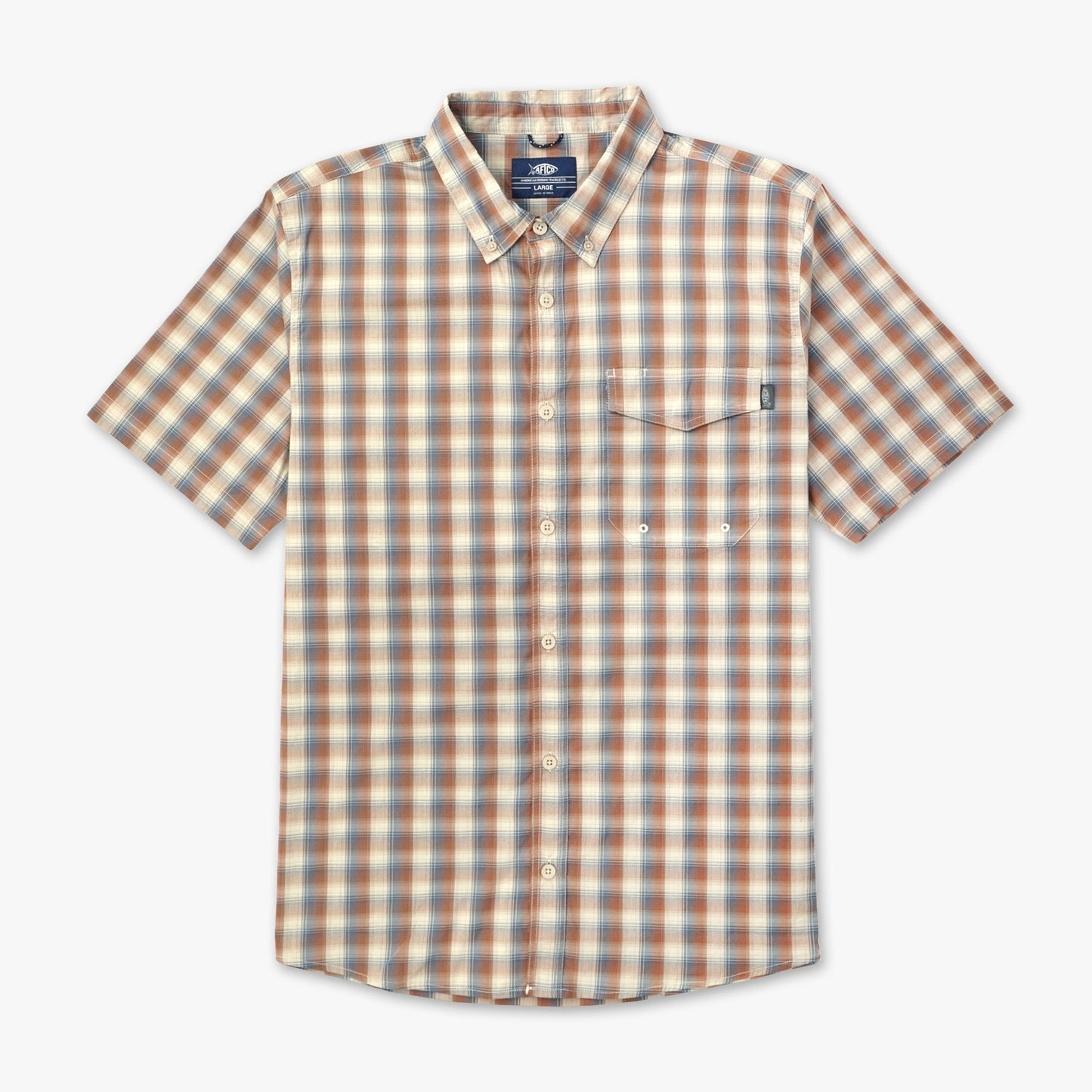 Mens Portside SS Button Down Fishing Shirt - AFTCO