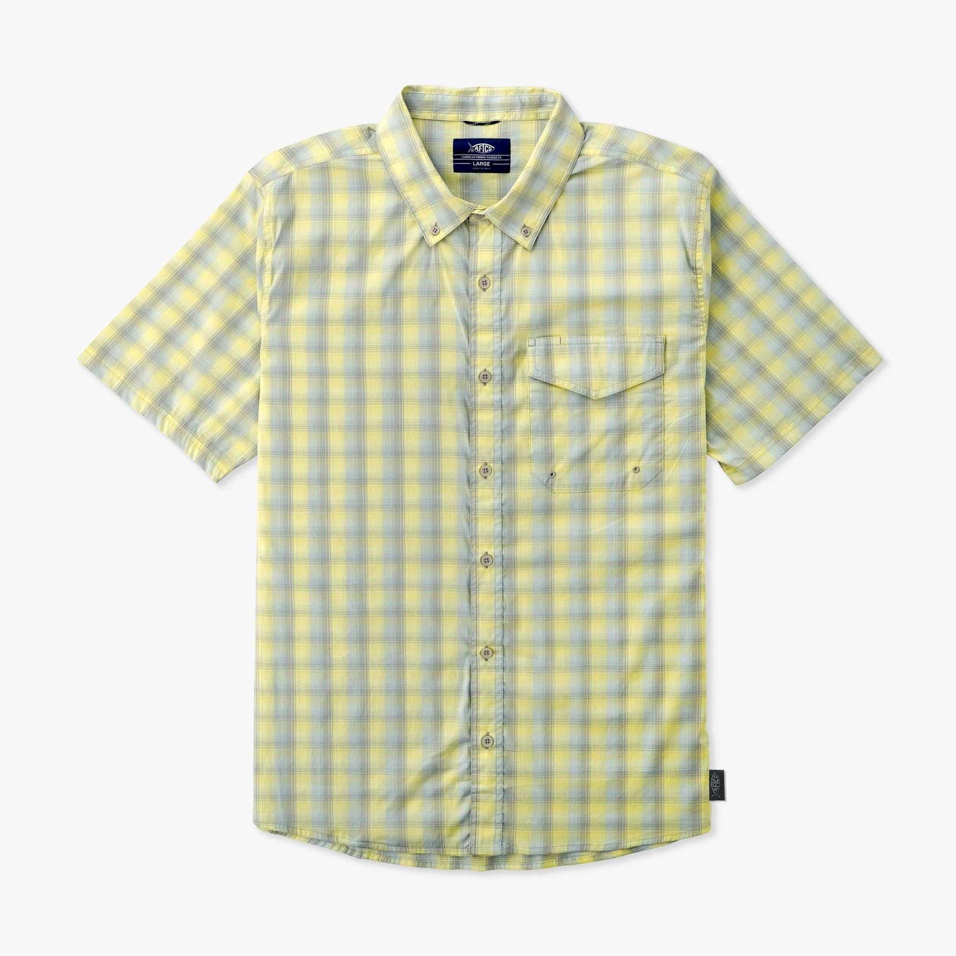 Mens Portside SS Button Down Fishing Shirt - AFTCO
