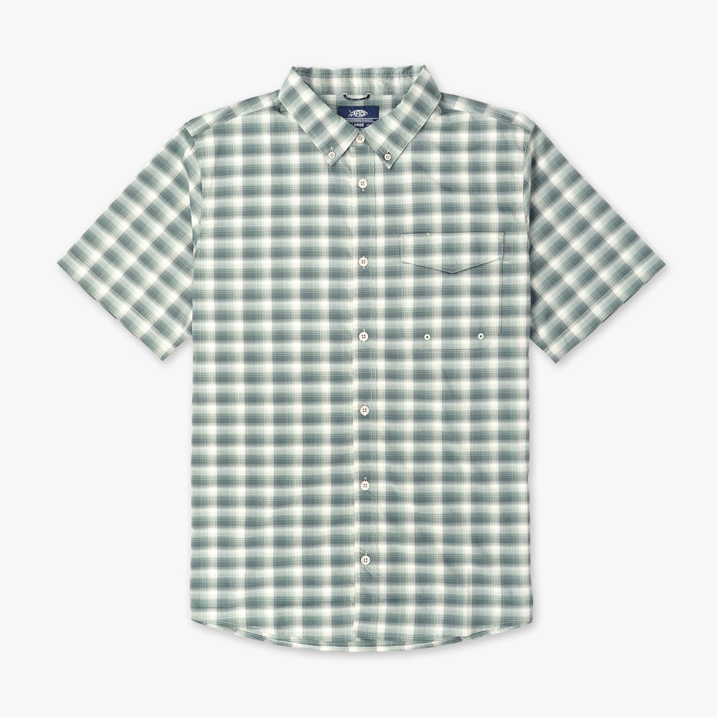 Mens Portside SS Button Down Fishing Shirt - AFTCO