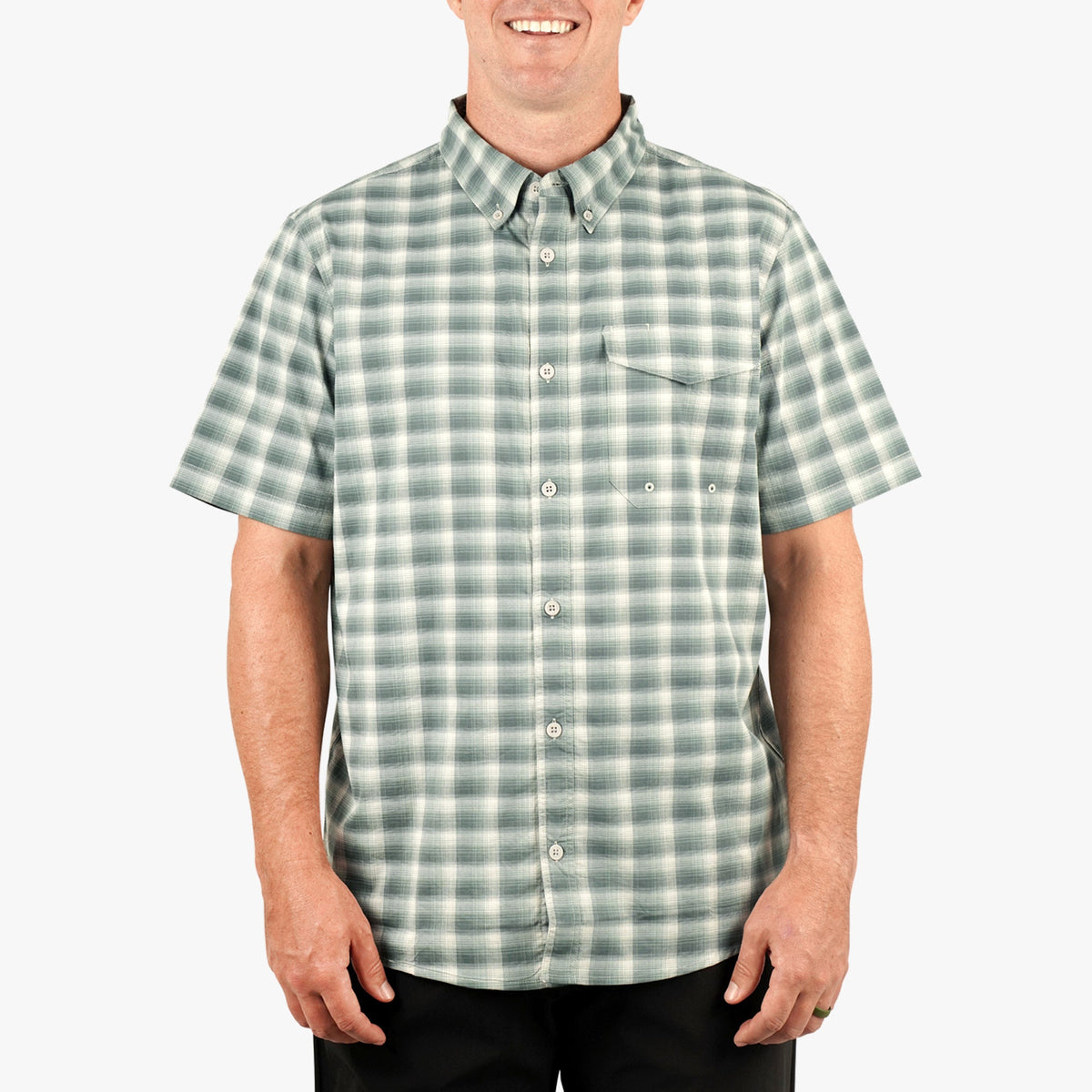 Mens Portside SS Button Down Fishing Shirt - AFTCO