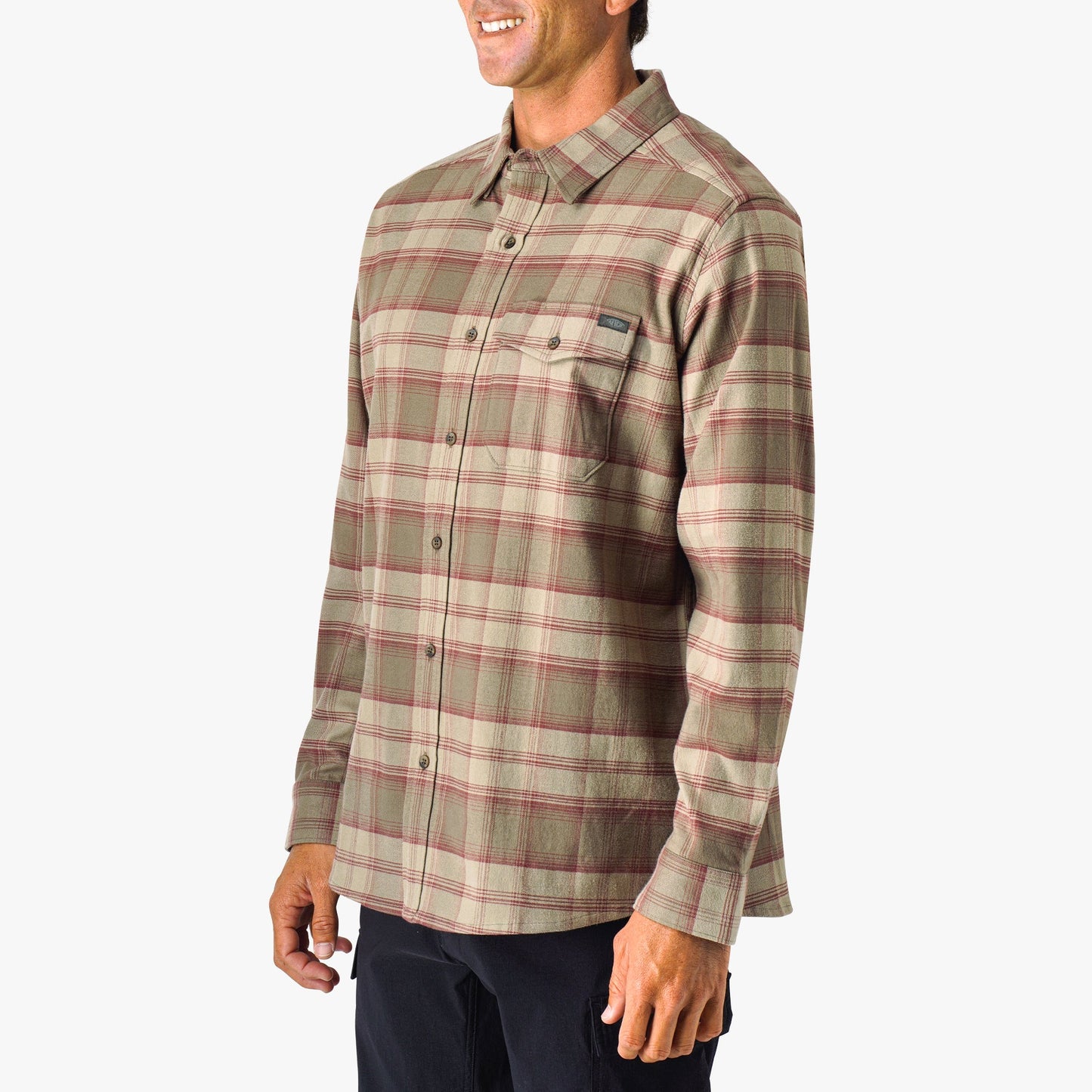 Mens Lager LS Flannel Shirt - AFTCO