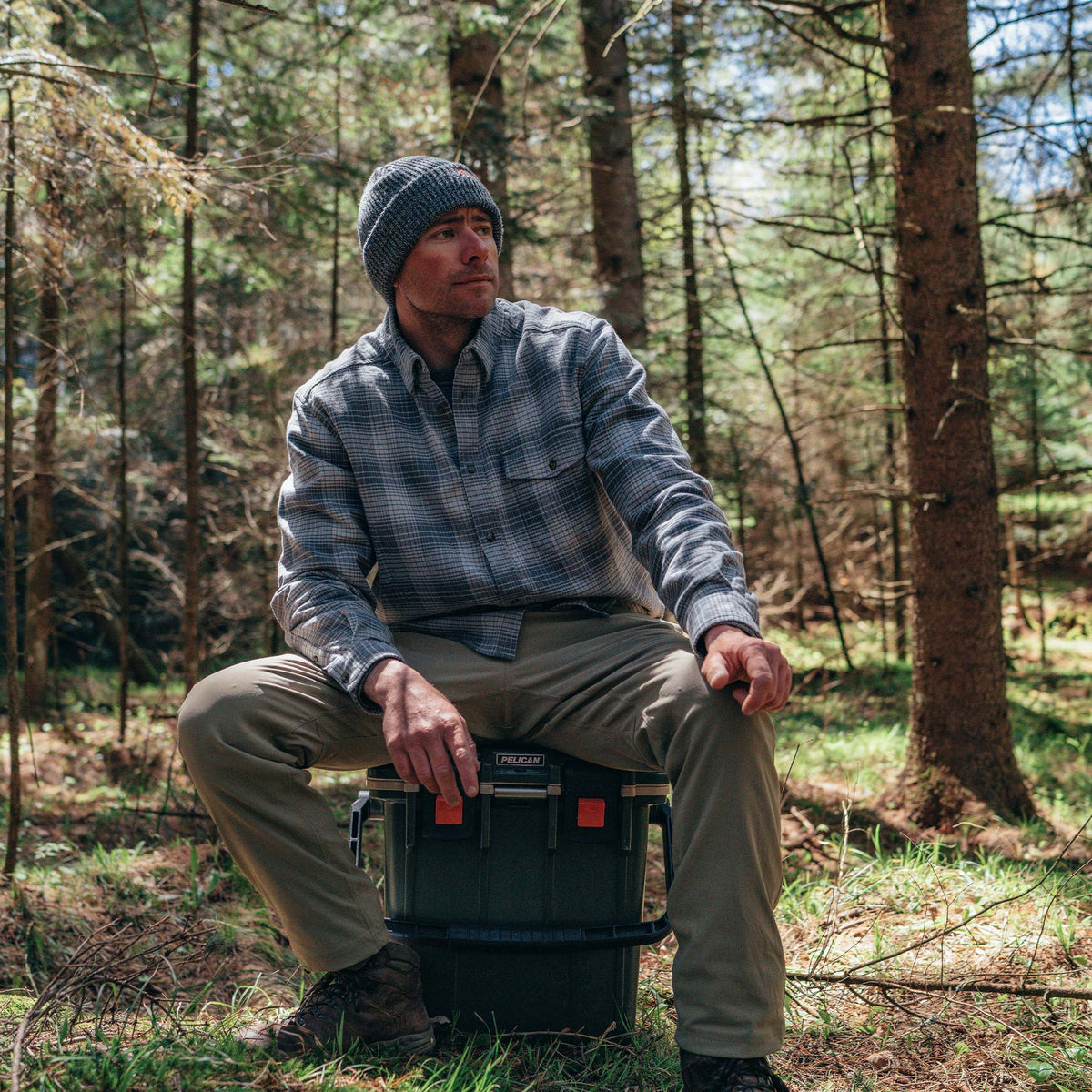 Mens Lager LS Flannel Shirt - AFTCO