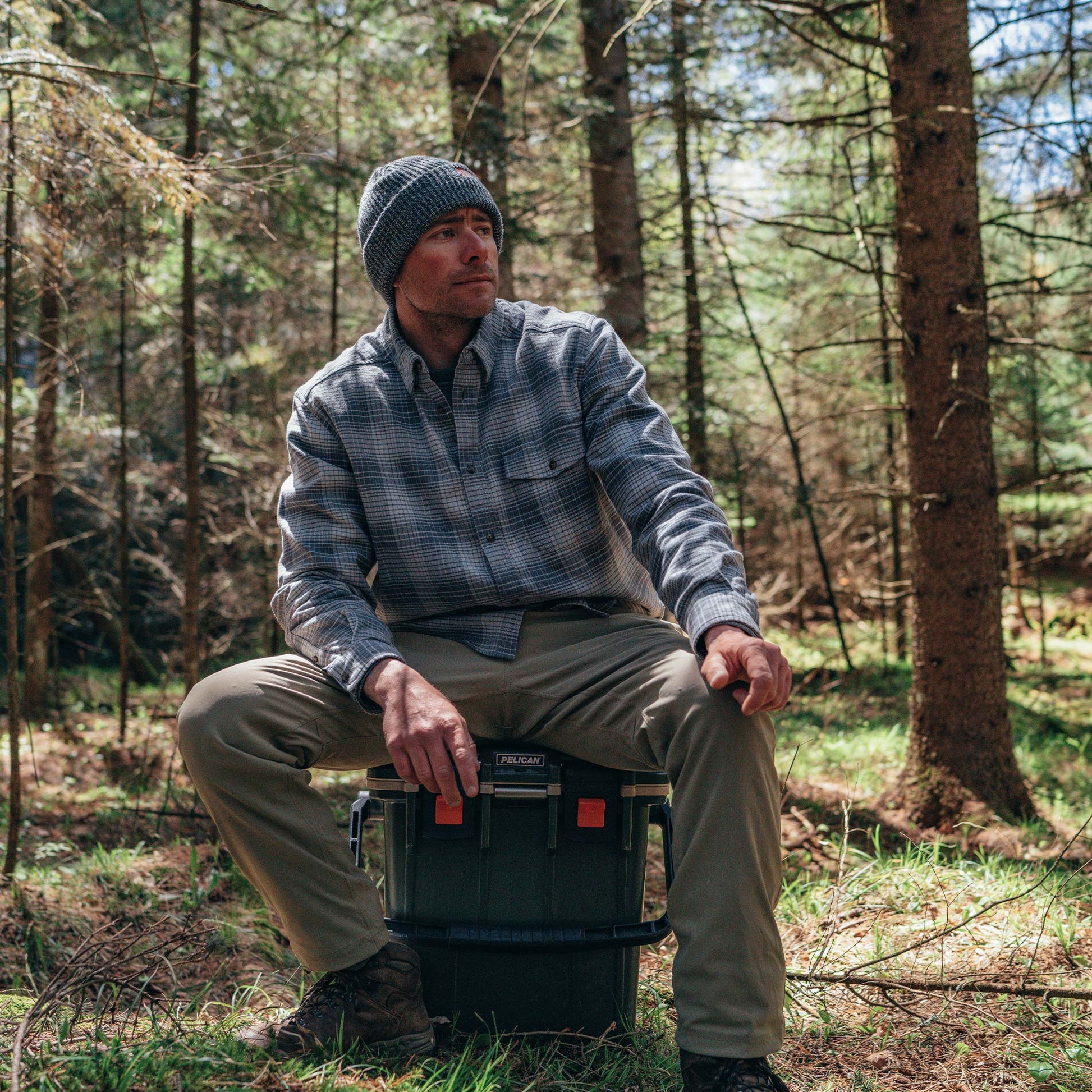 Mens Lager LS Flannel Shirt - AFTCO