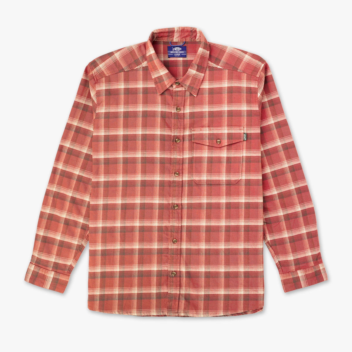 Mens Lager LS Flannel Shirt - AFTCO