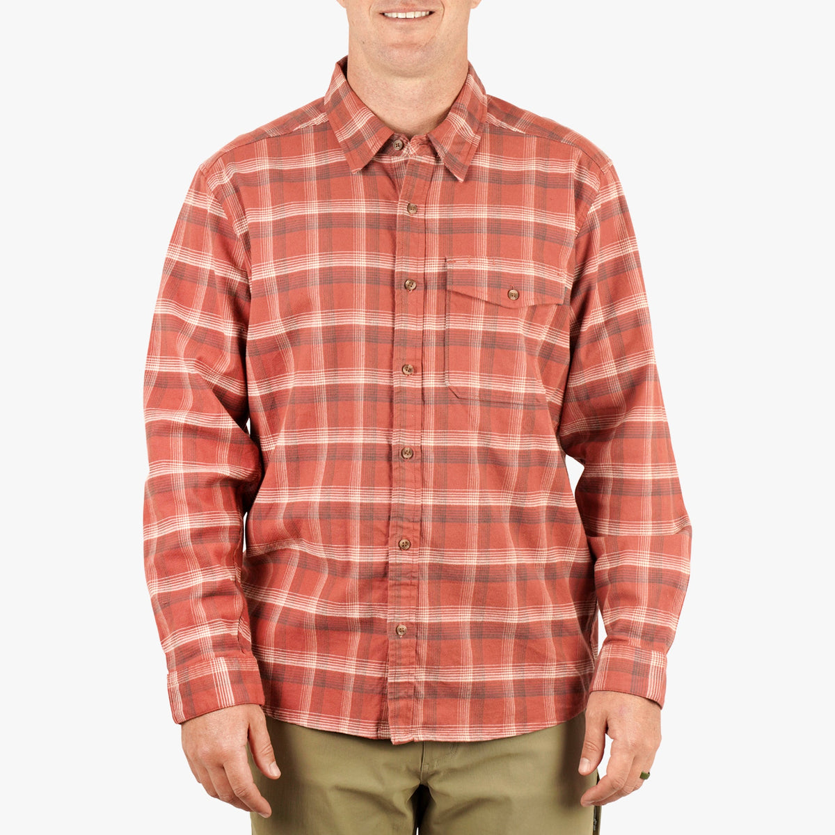 Mens Lager LS Flannel Shirt - AFTCO