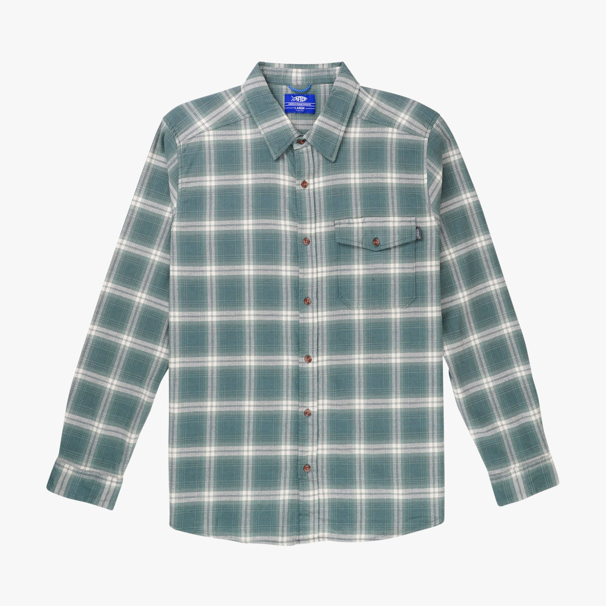 Mens Lager LS Flannel Shirt - AFTCO