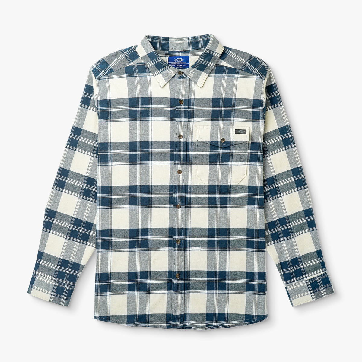 Mens Lager LS Flannel Shirt - AFTCO