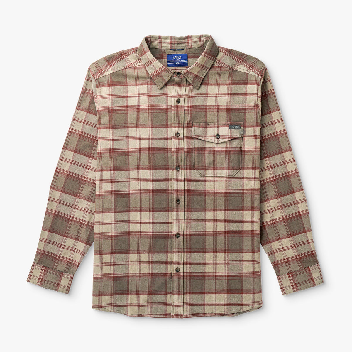 Mens Lager LS Flannel Shirt - AFTCO